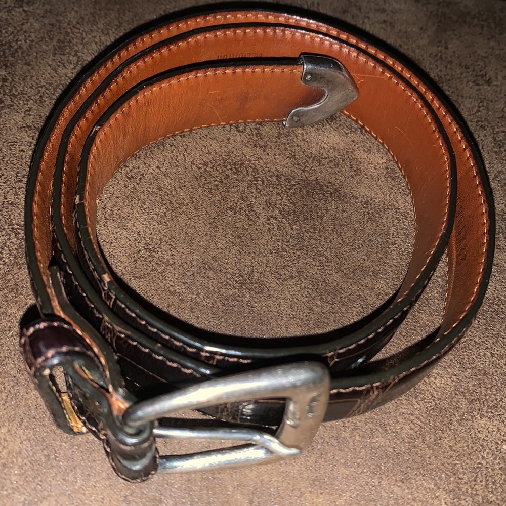 Vintage Polo Ralph Lauren Genuine Alligator Sterling Buckle, Belt, Size 28”